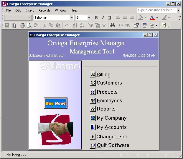 Omega Enterprise Manager a complete administrative solution for your business Screen Shot